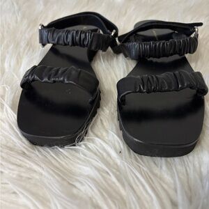 Anthropologie Women’s Black Sandals Size 8.5 Velcro Back Strap